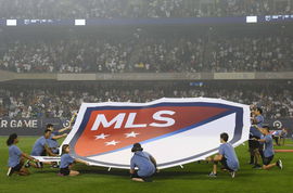 MLS, Fussball Herren, USA All-Star Game, Aug 2, 2017; Chicago, IL, USA; A view of the MLS logo on the field before the 2