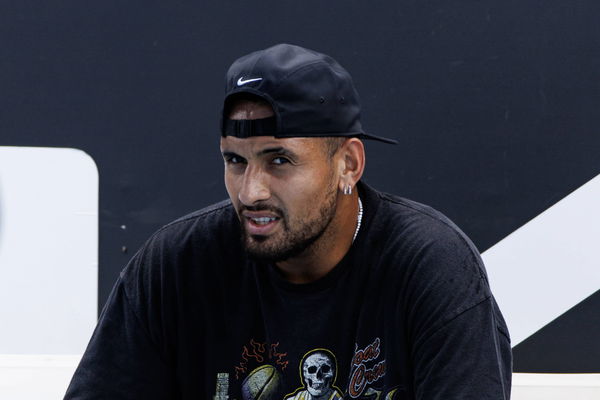 Tennis: Australian Open Jan 15, 2023; Melbourne, Victoria, Australia; Nick Kyrgios of Australia rests during a practice