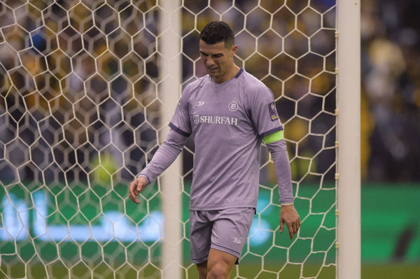 RIYADH, SAUDI ARABIA &#8211; JANUARY 26: Cristiano Ronaldo of Al Nassr looks dejected during the Saudi Super Cup semi-final ma