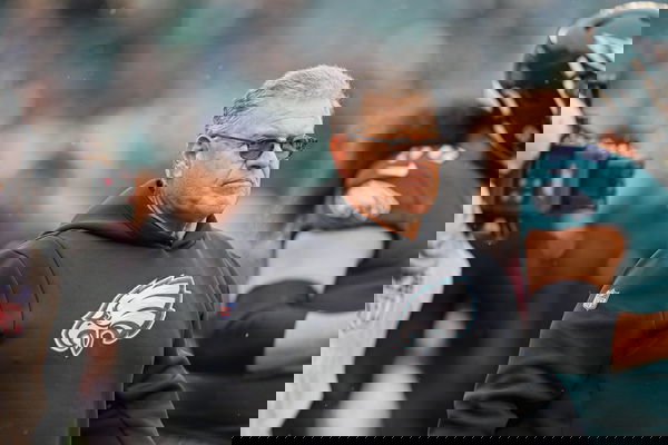 PHILADELPHIA, PA &#8211; JANUARY 29: Philadelphia Eagles coach Jeff Stoutland looks on during the Championship game between th