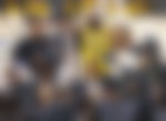 February 7, 2023, Los Angeles, California, USA: LeBron James 6 of the Los Angeles Lakers poses with his family during a celebration after scoring to pass Abdul-Jabbar to become the NBA, Basketball Herren, USA s all-time leading scorer during an NBA game against the Oklahoma City Thunder. on Tuesday February 7, 2023 at Crypto.com Arena in Los Angeles, California. /PI Los Angeles USA - ZUMAp124 20230207_zaa_p124_057 Copyright: xJAVIERxROJASx