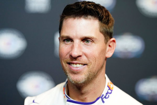 NASCAR, Motorsport, USA Media Day Feb 15, 2023; Daytona Beach, Florida, USA; NASCAR Cup Series driver Denny Hamlin (11)