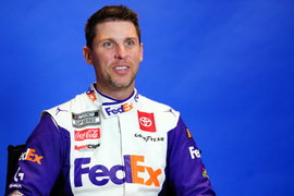 NASCAR, Motorsport, USA Media Day Feb 15, 2023; Daytona Beach, Florida, USA; NASCAR Cup Series driver Denny Hamlin (11)