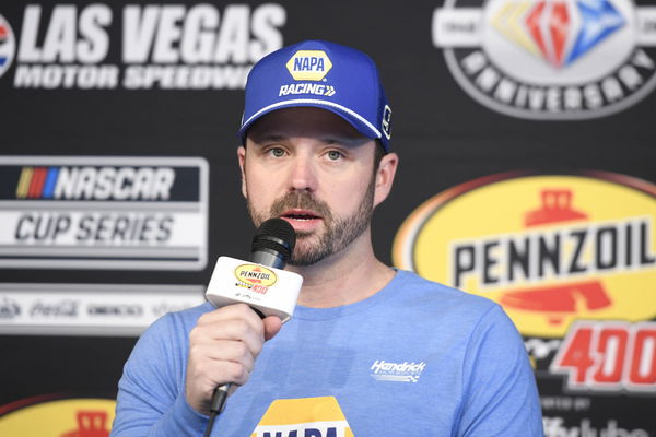 LAS VEGAS, NV &#8211; MARCH 04: Josh Berry ( 9 Hendrick Motorsports NAPA Auto Parts Chevrolet) addresses the media before prac