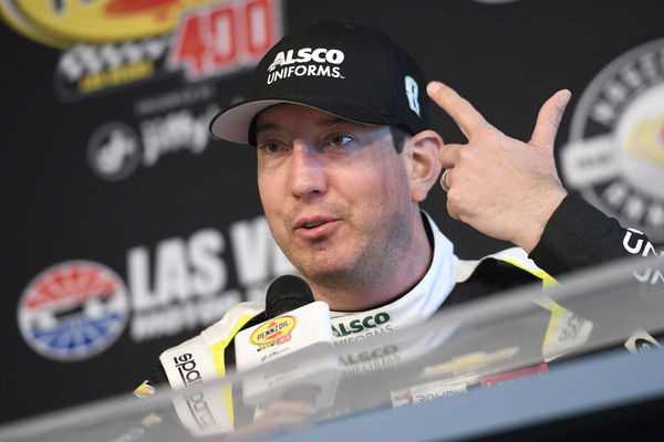 LAS VEGAS, NV &#8211; MARCH 04: Kyle Busch ( 8 Richard Childress Racing Alsco Chevrolet) speaks during a news conference befor