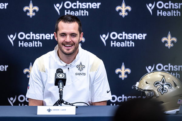 NFL, American Football Herren, USA New Orleans Saints-Derek Carr press conference, PK, Pressekonferenz Mar 11, 2023; Met