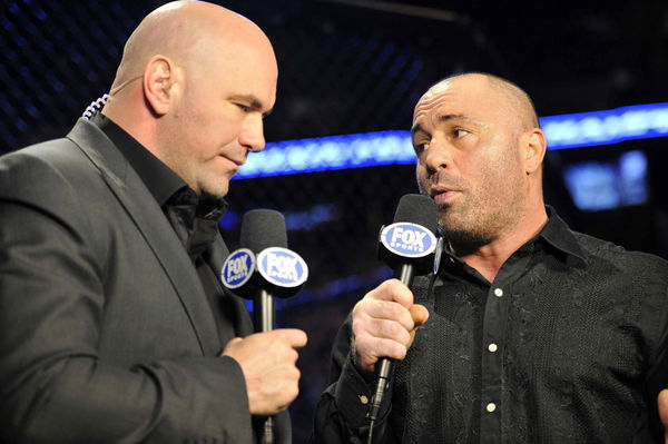 MMA: UFC on Fox 3-Palhares vs Belcher May 5, 2012; East Rutherford, NJ, USA; UFC president Dana White (left) interviews