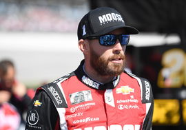 TALLADEGA, AL &#8211; APRIL 22: Ross Chastain ( 1 TrackHouse Racing Moose Fraternity Chevrolet) looks on during qualifying for