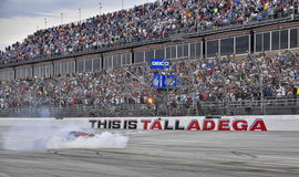 LINCOLN, AL &#8211; APRIL 23: Kyle Busch (8) does a burnout in the McLaren Custom Grills Chevrolet after winning the GEICO 500