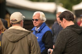 Horse Racing: Black Eye Susan May 19, 2023; Baltimore, Maryland, USA; Bob Baffert, American racehorse trainer, meets wit