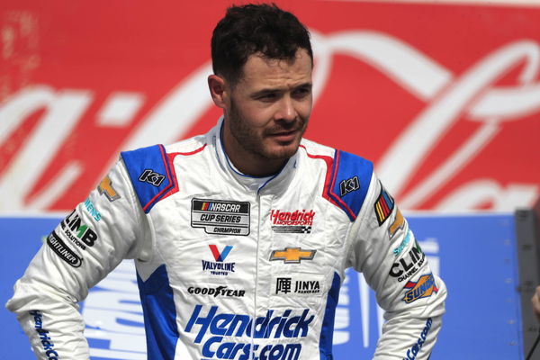 NORTH WILKESBORO, NC &#8211; MAY 20: Kyle Larson ( 7 Spire Motorsports Hendrick Cars.com Chevrolet) celebrates after winning t