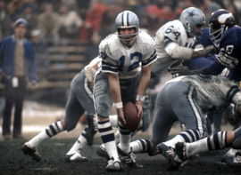 US PRESSWIRE Sports-Historical Dec 25, 1971; Bloomington, MN, USA; FILE PHOTO; Dallas Cowboys quarterback Roger Staubach
