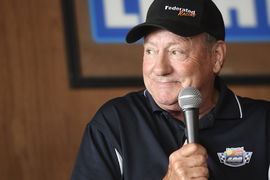 MADISON, IL – JUNE 02: Former NASCAR, Motorsport, USA driver Ken Schrader speaks during the Lunch with Legends for the N