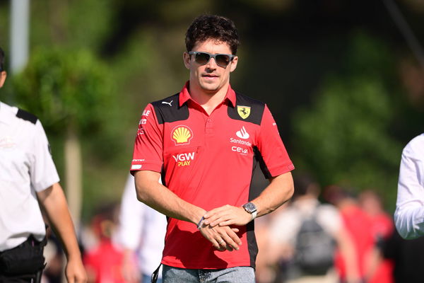 F1 Grand Prix of Spain Charles Leclerc of Scuderia Mission Winnow Ferrari arrived into the circuit during race of Spanis