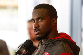 June 14, 2023, Tampa, Florida, USA: Tampa Bay Buccaneers linebacker Lavonte David 54 speaks to reporters during Buccanee