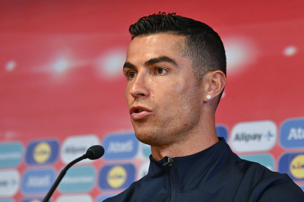 BRATISLAVA, SLOVAKIA - SEPTEMBER 8: Cristiano Ronaldo of Portugal looks on  during the UEFA EURO 2024 European qualifier match between Slovakia and Por  Stock Photo - Alamy