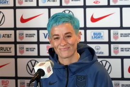 Soccer: USWNT World Cup Media Day Jun 27, 2023; Carson, California, USA; USWNT forward Megan Rapinoe during Women s Worl