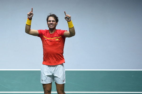 Davis Cup semi final Spain vs UK Rafael Nadal (ESP) and Feliciano Lopez (ESP) win the decisive double against Great Brit