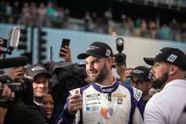 (230703) &#8212; CHICAGO, July 3, 2023 &#8212; Shane van Gisbergen (C) reacts after winning the NASCAR, Motorsport, USA Chicago St