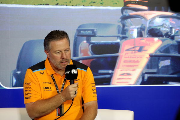 Formula 1 2023: British GP SILVERSTONE CIRCUIT, UNITED KINGDOM &#8211; JULY 07: Zak Brown, CEO, McLaren Racing, in the Team Pr