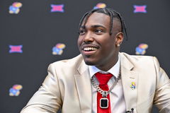 NCAA, College League, USA Football: Big 12 Football Media Days Jul 12, 2023; Arlington, TX, USA; Kansas Jayhawks quarter