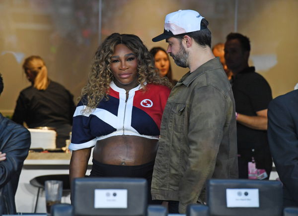 Serena Williams and husband Alexis Ohanian are seen as Lionel Messi of Inter Miami CF plays during his first game in a L