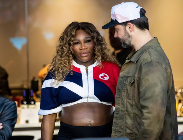 FORT LAUDERDALE, FL &#8211; JULY 21: Serena Williams and husband Alexis Ohanian prior to the Leagues Cup match between Cruz Az