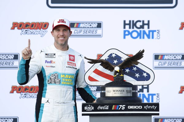 July 23, 2023, Long Pond, PA, United States of America: NASCAR, Motorsport, USA Cup Series Driver, Denny Hamlin (11) win