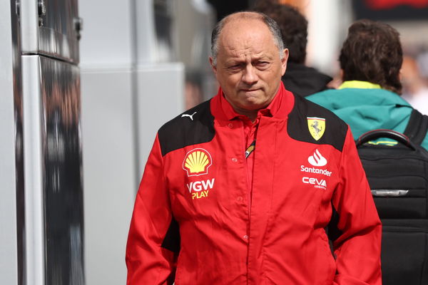 F1 Gran Prix of Belgium Frederic Vasseur, team principal of Scuderia Ferrari in the paddock before the F1 Grand Prix of