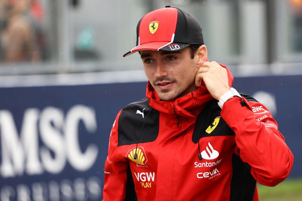 F1 Belgian Grand Prix 2023 Charles Leclerc of Ferrari at drivers parade before the Formula 1 Belgian Grand Prix at Spa-F