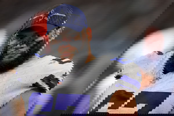 ARLINGTON, TX – AUGUST 12: Dallas Cowboys center Brock Hoffman (67) walks the sidelines during the preseason game betwee