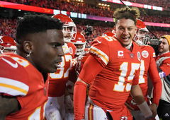 NFL, American Football Herren, USA AFC Divisional Round-Buffalo Bills at Kansas City Chiefs Jan 23, 2022; Kansas City, M