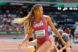 2023 World Athletics Championships Budapest Tara Davis-Woodhall (USA), Long Jump Women, during the 2023 World Athletics