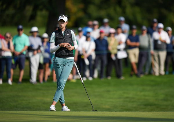 August 24, 2023, VANCOUVER, BC, CANADA: Nelly Korda, of the U.S., waits to putt on the 10th hole during the first round