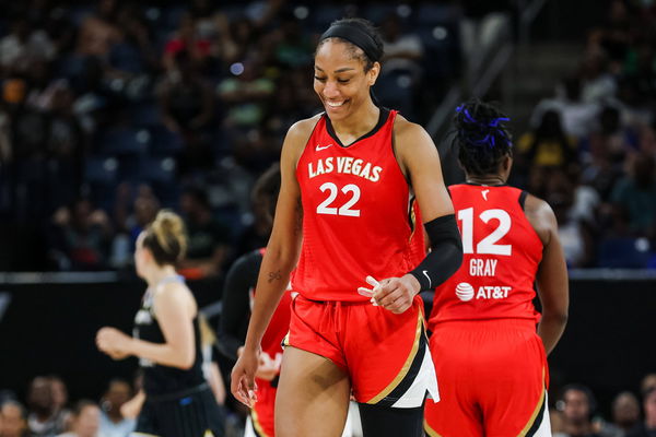 Womens National Basketball Association &#8211; Chicago Sky v Las Vegas Aces A ja Wilson (22 Las Vegas Aces) reacts to a play d