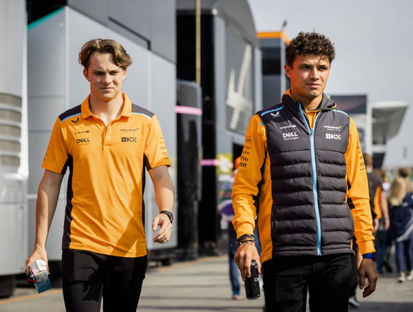 ZANDVOORT &#8211; Oscar Piastri (McLaren) and Lando Norris (McLaren) ahead of 1st free practice leading up to the F1 Grand Pri