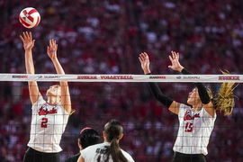 NCAA, College League, USA Womens Volleyball: Omaha at Nebraska Aug 30, 2023; Lincoln, NE, USA; Nebraska Cornhuskers sett