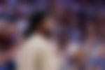 October 11, 2023, MADRID, MADRID, SPAIN: Kyrie Irving of Dallas Mavericks looks on during the basketball friendly match played between Real Madrid and Dallas Mavericks at Wizink Center pavilion on October 10, 2023, in Madrid, Spain. MADRID SPAIN - ZUMAa181 20231011_zaa_a181_010 Copyright: xOscarxJ.xBarrosox