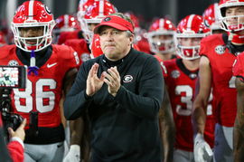 NCAA, College League, USA Football: Georgia at Georgia Tech Nov 25, 2023; Atlanta, Georgia, USA; Georgia Bulldogs head c