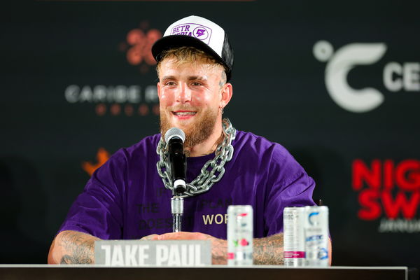 Boxing: Jake Paul vs Andre August Dec 15, 2023; Orlando, Florida, USA; Jake Paul gives a press conference, PK, Pressekon