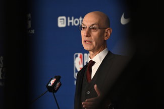 NBA, Basketball Herren, USA Commissioner Adam Silver before the NBA Paris Game 2024 between Brookly Nets vs Cleveland Cavaliers at Accor Arena on January 11, 2024 in Paris, France. Photo by federico pestellini / panoramic - BASKET : NBA Paris Game 2024 - Paris - 11/01/2024 FedericoPestellini/Panoramic PUBLICATIONxNOTxINxFRAxBEL