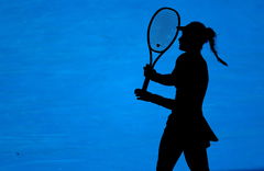 Silhouette of Dayana Yastremska of Ukraine in action Australian Open, Day Nine, Tennis, Melbourne Park, Melbourne, Austr
