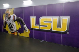 NCAA, College League, USA Football 2022: LSU vs Georgia DEC 03 December 03, 2022: The signage by the locker rooms is dis