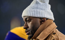 BALTIMORE, MD – JANUARY 20: ESPN broadcaster Robert Griffin III in action prior to the Houston Texans game versus the Ba