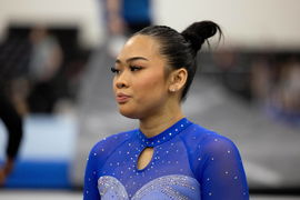 February 24, 2024: Olympic gold medalist Suni Lee during the 2024 Winter Cup senior women s gymnastics competition. The