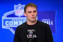 INDIANAPOLIS, IN &#8211; FEBRUARY 29: Georgia tight end Brock Bowers answers questions from the media during the NFL, American