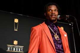 NFL, American Football Herren, USA Super Bowl LIV-NFL Honors Feb 1, 2020; Miami, Florida, USA; Baltimore Ravens Lamar Ja