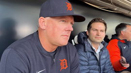 Syndication: Detroit Free Press Detroit Tigers manager A.J. Hinch (left) and president of baseball operations Scott Harr