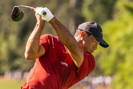 240414 Tiger Woods of the United States during the final round of the 2024 Masters Golf Tournament on April 14, 2024 in