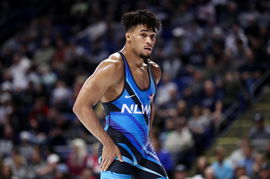 Wrestling: U.S. Olympic Team Trials &#8211; Wrestling Apr 19, 2024; State College, Pennsylvania, USA; Carter Starocci stands o